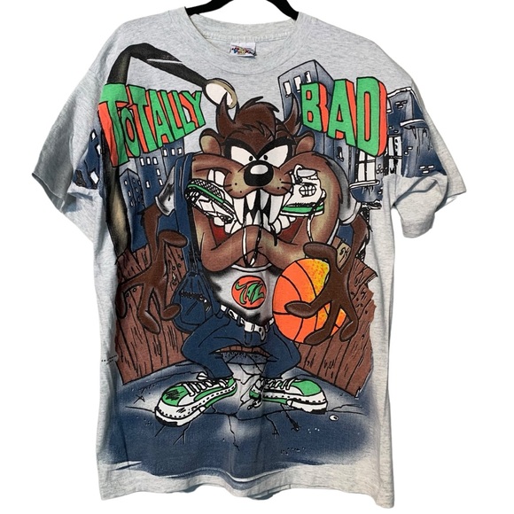 VINTAGE | ‘96 Single Stitch Totally Bad‎ Taz Tee - Sz Medium - Picture 1 of 9